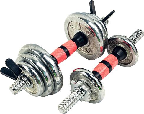 12.6/14.2/15.7inch(30/35/40cm)Pink&Black Threaded Dumbbell Durable Rubber Handles/Adjustable Dumbbell Bar Handles,Fit 1 inch Standard Weight Plate Weightlifting Accessories Sold in Pair in Saudi Arabia