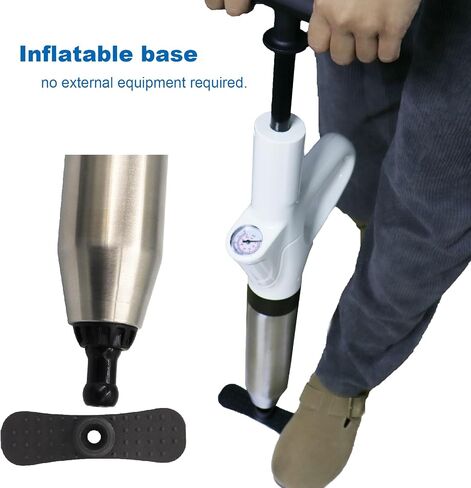 Toilet Plunger, Plunger Blaster Gun, Powerful High Pressure Air Snake Drain Clog Remover with Real-Time Barometer, Stainless Steel Toilet Clog Remover for Toilet Bathroom Sink in Saudi Arabia