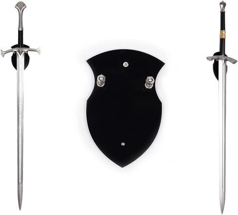 WANLIAN Sword Cards Sword Stand Wall Mounted Sword Wall Card Acrylic Sword Wall Display Card Shield Sword Stand with Hardware (1 piece black) in Saudi Arabia
