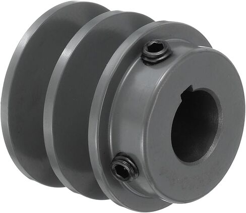 uxcell 2AK20-3/4 V-Belt Sheave 3/4 "Bore 2" OD Double Groove Web Sheave بالملل إلى الحجم، الحديد الزهر، قسم الحزام لـ 4L أو حزام in Saudi Arabia