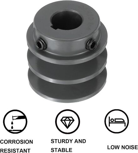 uxcell 2AK20-3/4 V-Belt Sheave 3/4 "Bore 2" OD Double Groove Web Sheave بالملل إلى الحجم، الحديد الزهر، قسم الحزام لـ 4L أو حزام in Saudi Arabia