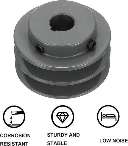 uxcell 2AK30-3/4 V-Belt Sheave 3/4 "Bore 3.05" OD Double Groove Web Sheave بالملل إلى الحجم، الحديد الزهر، قسم الحزام لـ 4L أو حزام in Saudi Arabia