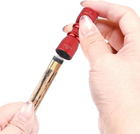 Alomejor Pool Tip Shaper 3 in 1 Snooker Cue Tip Tool Pocket Size Pool Tip Shaper Prick Scuff Tapper Multifunctional Billiard Cue Repair Tool (Red) in Saudi Arabia