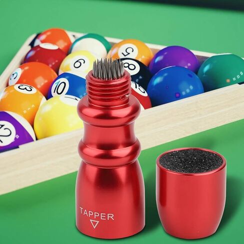 Alomejor Pool Tip Shaper 3 in 1 Snooker Cue Tip Tool Pocket Size Pool Tip Shaper Prick Scuff Tapper Multifunctional Billiard Cue Repair Tool (Red) in Saudi Arabia