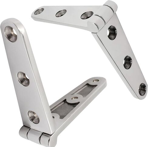 Asymmetrical Shape Boat Strap Casting Hinge 316 Stainless Steel Cabinet Door Flush Triangle Hinges Marine Hardware W/Fasteners (6 inch x 1 inch 4 Pack) in Saudi Arabia