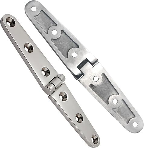 Asymmetrical Shape Boat Strap Casting Hinge 316 Stainless Steel Cabinet Door Flush Triangle Hinges Marine Hardware W/Fasteners (6 inch x 1 inch 4 Pack) in Saudi Arabia