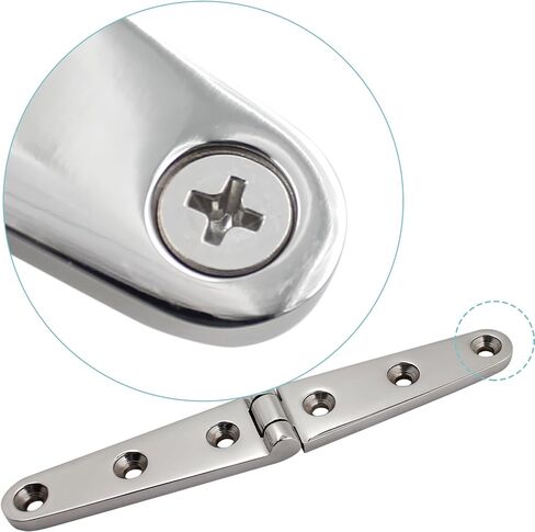 Asymmetrical Shape Boat Strap Casting Hinge 316 Stainless Steel Cabinet Door Flush Triangle Hinges Marine Hardware W/Fasteners (6 inch x 1 inch 4 Pack) in Saudi Arabia