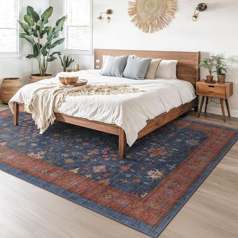 Dark Washable Long Runners for Hallways, 2'6"x8' Wide Kitchen Runner Rug, Entryway Indoor Rug, Non Slip Rubber Backing Boho Vintage Floor Decor, Ashen/Multi in Saudi Arabia