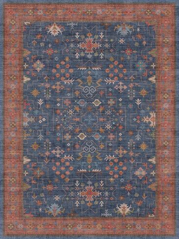 Dark Washable Long Runners for Hallways, 2'6"x8' Wide Kitchen Runner Rug, Entryway Indoor Rug, Non Slip Rubber Backing Boho Vintage Floor Decor, Ashen/Multi in Saudi Arabia