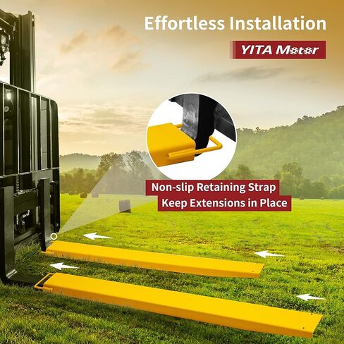 YITAMOTOR Pallet Fork Extension 96 Inch Length 6.5 Inch Width, Heavy Duty Steel Pallet Extensions for Forklift Truck, Yellow in Saudi Arabia
