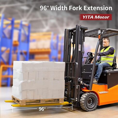 YITAMOTOR Pallet Fork Extension 96 Inch Length 6.5 Inch Width, Heavy Duty Steel Pallet Extensions for Forklift Truck, Yellow in Saudi Arabia