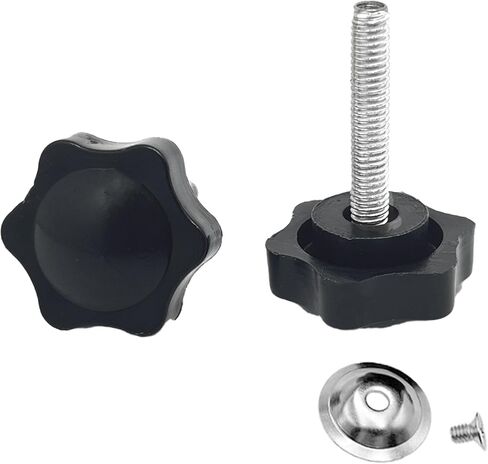 4 قطع M6x25mm عرافة على شكل ذكر موضوع معدني لقط اليد نجمة المقابض، البلاستيك عرافة على شكل لقط مقبض مقبض اليد تشديد المسمار لاستبدال قاعدة المظلة، مع غسالة مسطحة in Saudi Arabia