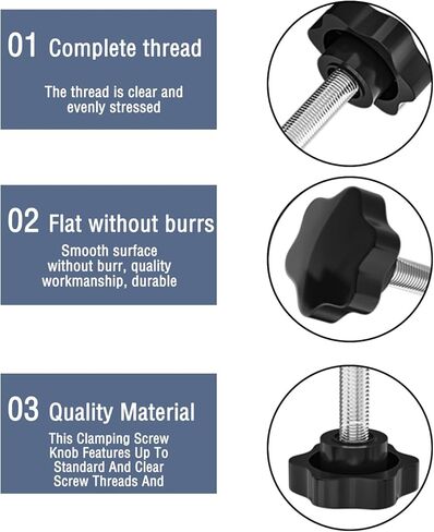 4 قطع M6x25mm عرافة على شكل ذكر موضوع معدني لقط اليد نجمة المقابض، البلاستيك عرافة على شكل لقط مقبض مقبض اليد تشديد المسمار لاستبدال قاعدة المظلة، مع غسالة مسطحة in Saudi Arabia