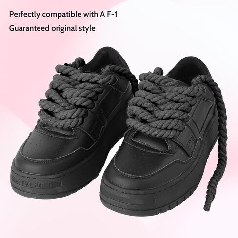 Thick Rope Shoe Laces for A F-1, 1 Pair Round Cotton Chunky Twisted Shoelaces Replacement for A F-1 in Saudi Arabia