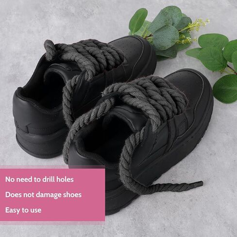 Thick Rope Shoe Laces for A F-1, 1 Pair Round Cotton Chunky Twisted Shoelaces Replacement for A F-1 in Saudi Arabia