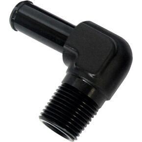AC PERFORMANCE 1/8" NPT Male to 5/16" Hose Barb Fitting Adapter 90 Degree Aluminum Black