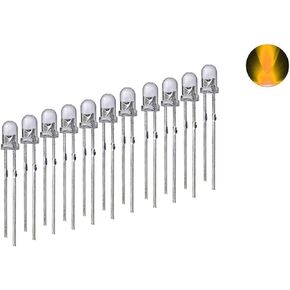 CO RODE 100 Pieces 3mm led Diode Electronics Components Light Emitting Diodes Clear Round DC 2.2V 20mA for Arduino (Red）