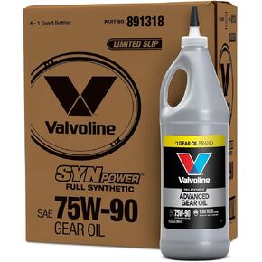 Valvoline SynPower SAE 75W-90 Full Synthetic Gear Oil 1 QT, Case of 12