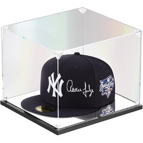 Hat Display Case, Clear Acrylic Hat Case with Mirror Base, Display Case for Baseball Cap, Snapback Caps, Mini Helmet (8.7x7.9x7.1 inch, 22x20x18 cm)