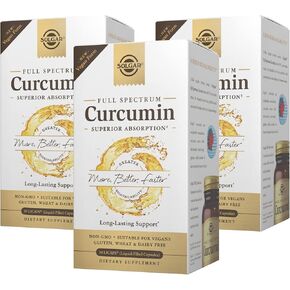 Solgar - 3 Pack - Full Spectrum Curcumin 185x Better Bio-Availability Turmeric Liquid Extract Softgels 60 Count