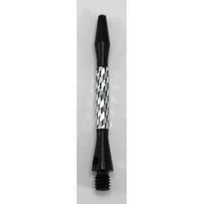 Diamond Cut Chequer Black Aluminum Medium (2 in) Dart Shafts + O'Rings