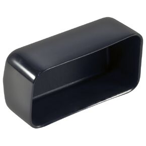 Caplugs Plastic Rectangular Finishing Cap with Flat End Grip. VRF-2000X3500-16, Vinyl, Length 1.000" ID 3.500", Black (Pack of 10)