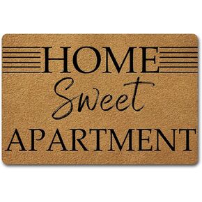Welcome Door Mats for Home Decor (23.6 x 15.7 inch) Funny Mats with Anti-Slip Rubber Back Kitchen Rugs Personalized Doormat for Entrance Way (Home Sweet Apartment)