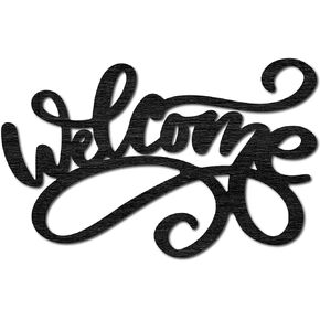 CREATCABIN Be Our Guest Unfinished Cutout Sign Wooden Crafts DIY Slice Embellishment Laser Cut Word Black Wooden Decorative Word Sign for Personalized Kitchen Room Home Wall Art Decor 4 x 12Inch