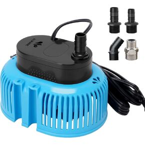 Pool Cover Pump Above Ground -Submersible Sump Pump,16.5ft Power Cable 850GPH,for Fish Tank, Pond, Aquarium, Statuary, Hydroponics, 4 Adapters