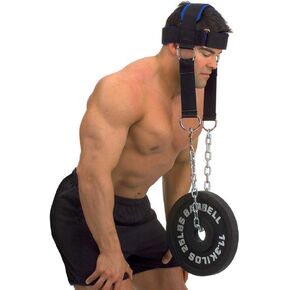 Padded Neck Training Head Harness with Chain Weight Lifting Chin & Head Neck Exerciser Straps Gym Bodbuilding Equipment for Stronger Neck