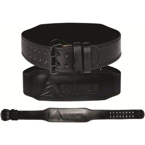 SideWinder Weight Lifting Belt for Men & Women, Gym Fitness Cowhide Leather, 4" Padded Lumbar Back Support, Weightlifting Belts Black, Powerlifting Exercise Workout, Strength Training Equipment