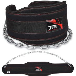 Juve Dip Belt With Chain For Weightlifting, Weight Belt with Chain for Pullup, Weight Dip Belt Crossfit for Powerlifting, Squat, Heavy Duty Steel, Workout Belt with Comfortable Neoprene Support