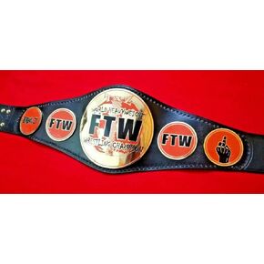 Maxan TAZ FTW Heavyweight Championship Belt Adult Size Genuine Leather Replica 2mm Black Large