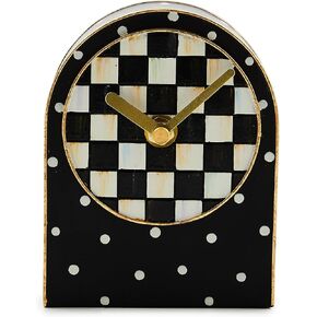 MACKENZIE-CHILDS Clock, Resin Decorative Clock for Kitchen and Living Room, Courtly Check and Dot