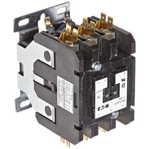 Eaton C25FNF360A Definite Purpose Contactor, 50mm, 3 Poles, Box Lugs, Quick Connect Side By Side Terminals, 60A Current Rating, 5 Max HP Single Phase at 115V, 20 Max HP Three Phase at 230V, 40 Max HP Three Phase at 480V, 120VAC Coil Voltage