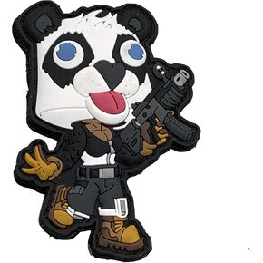 Patchlab Two Week Warriors Panda 3D PVC رقعة معنويات مطاطية، متينة ونابضة بالحياة، مرفق بخطاف وحلقة لحقائب الظهر والسترات والعتاد | لهواة الجمع والمتحمسين، متعدد الألوان، 3 بوصات