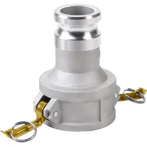 Camlock Fitting Type DA, 4" Female Camlock x 3" Male Camlock, Reducer Adapter, Cam Groove Hose Fitting (Silver, 4" Female Camlock x 3" Male Camlock)