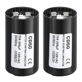 PATIKIL Motor Start Capacitor, 2 Pack 430-516uF/Mfd 125V 50/60Hz CD60 Run Capacitor Motor Starting Capacitor for Electric Motor Starts Running