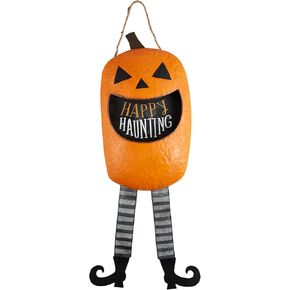 Mud Pie Pumpkin Candy Door Hanger, Orange
