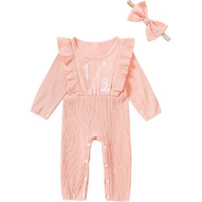 Baby Girls Half Birthday Outfit 1/2 Birthday Clothes Romper Half Way to One Birthday Bodysuit