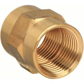 Brass Coupling 1/4 Inch NPT Female x 1/4 Inch NPT Female Compression Connector Fitting for Gas and Fluid Systems