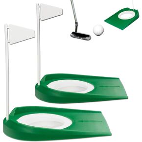 Putting Green Indoor Set 2pcs Golf Putting Cup with Flag,Golf Putting Cup for Kid Adult Office Garage Yard Indoor Outdoor Practice,Training Aids Putting Green Cups and Flags