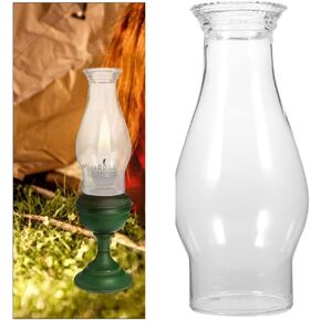STOBAZA Hurricane Lantern Replacement Glass - 2pcs Crimped Top Oil Lamp Parts - Kerosene Lampshade for Antique Vintage Chamber Lamp Lantern Globe Replacement Glass for Oil Lamps Clear