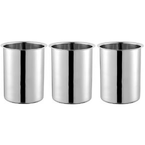 OCS Parts 3-Pack 2 Quart Bain Marie Pot | 6-3/4" x 4-3/8" Stainless Steel Pot for Warm or Cold Food, Sauces, Soups, or Organizing Cooking Utensils