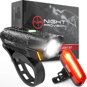 [New 2024] BX-400 USB-C Bike Light Set - Long Lasting Front and Back Lights, 12 Hrs Max for Night Riding, Cycling Safety, Best Headlight & Taillights Rear for Road Mountain