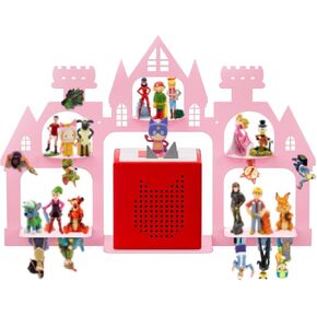 for Toniebox Shelf Magnetic, Floating Shelf for Tonies Figures 30-40pcs, Compatible with Toniebox Player for Children's Room Decoration, Wall Mounted Shelf for Tonies Figures Storage(Pink)