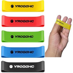 YROGOHC Exercise hand grippers, hand finger strengthener exerciser resistance bands forearm ,hand grip trainer，Strength Training Grip Strengtheners,5pcs for Extensor, Forearm, Hand, and Finger Rehabilitation