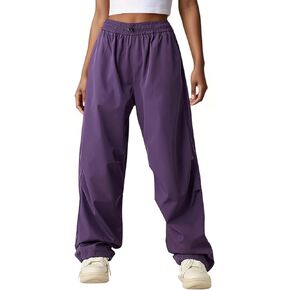 Linsennia Hiking Pants Women Waterproof Drawstring Wide Leg Parachute Pants Y2k Elastic Waist Baggy Casual