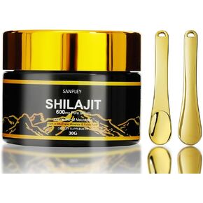 Shilajit Pure Himalayan Organic Resin with Himalayan Shilajit,85+ Trace Minerals and Fulvic Acid,600mg Gold-Grade Shilajit Resin (30g)