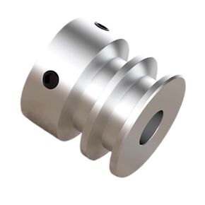 CHANCS V-Type Pulley 30mm OD 6mm(1/4") Fixed Bore Double Groove Pulley for Motor Drive Wheel 6mm(1/4") PU Round Belt